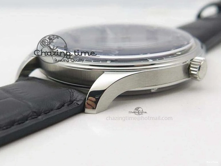 MIROTIME 0322 Portuguese IW545407 Black Dial ZF 1:1 Best Edition On Dark Blue Leather Strap DailyWear 7337